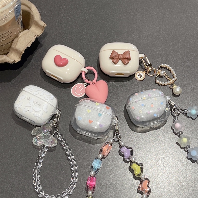 สําหรับ Lenovo LP40 LP40s LP40 Pro เคส Case เคสหูฟัง ประดับจี้โบว์น่ารัก สีขาวครีม สําหรับ