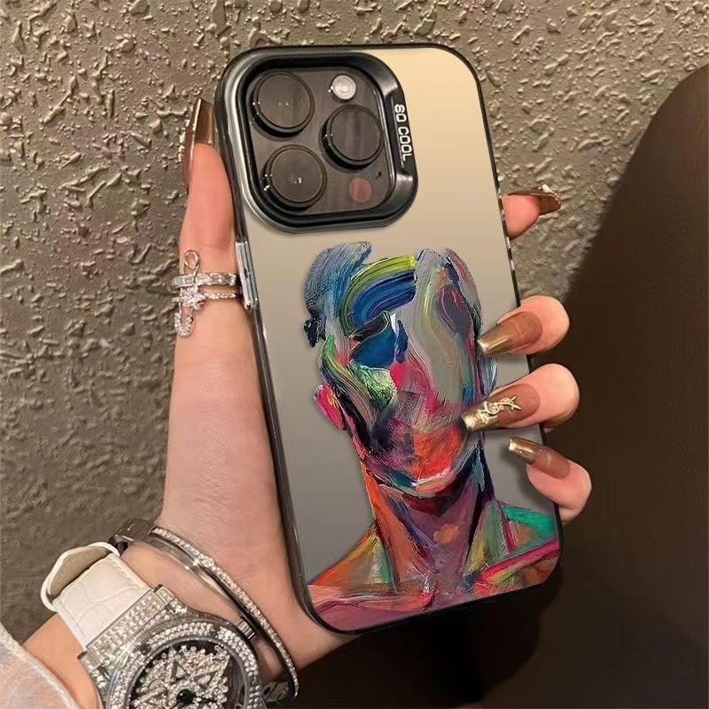 เหมาะสําหรับ Iphone15/16promax เคสโทรศัพท์ Apple 14pro/13plus รวมทุกอย่าง 12pro Creative 11 สีเงิน