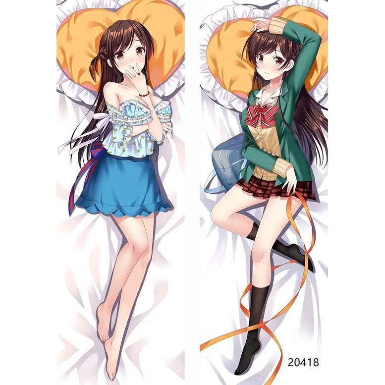 Anime Rent A Girlfriend Mizuhara Chizuru Dakimakura Hugging Body Pillow Case Sarashina Ruka Sakurasa