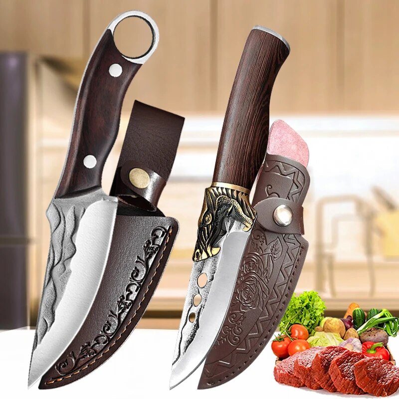 Kitchen Knife Boning Knife Outdoor Camping Knife High Hardness Butcher Knife Professional Meat Cleav