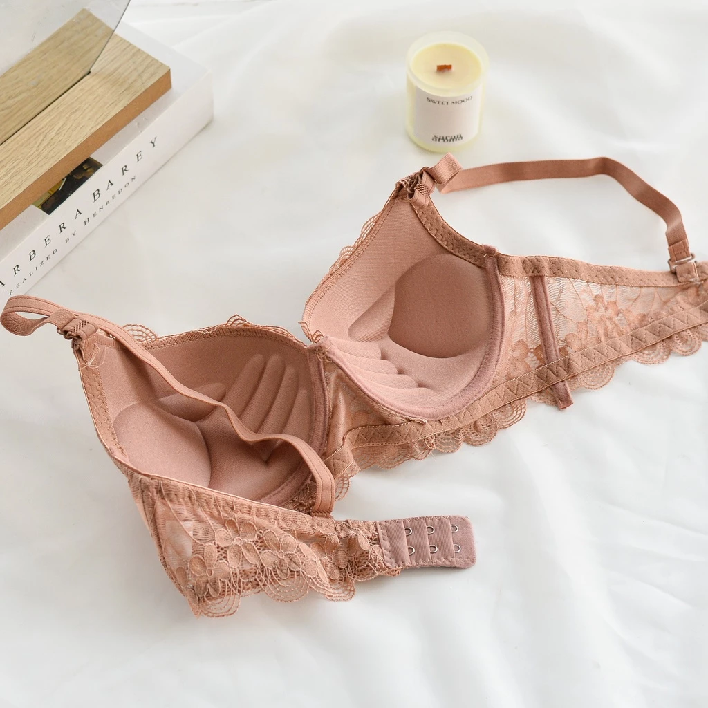 Daisy 008 บราลูกไม้มีฟองน้ำมีโครง คัพ AB อก 32-38 thumbnail 9