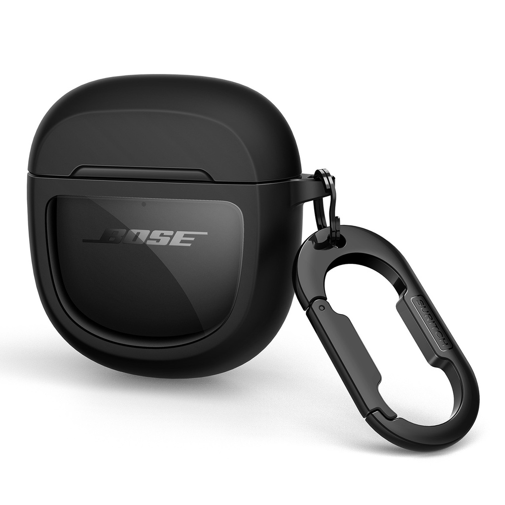 Slim และสไตล์โปร่งใส Hard PC กันกระแทก TPU กรณี Carabiner สําหรับ Bose QuietComfort Ultra II 2025 / Bose QuietComfort Ultra 2023 / Bose QuietComfort Earbuds II 2022