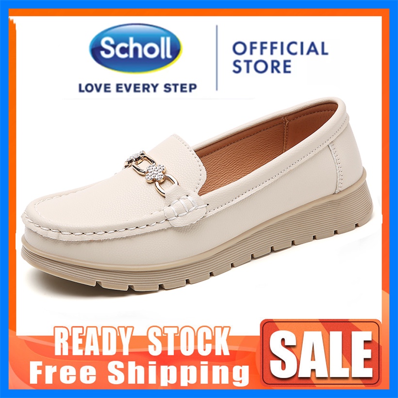 Scholl Women's Leather Boat Shoes รองเท้าลำลองสำหรับผู้หญิง Summer Loafers