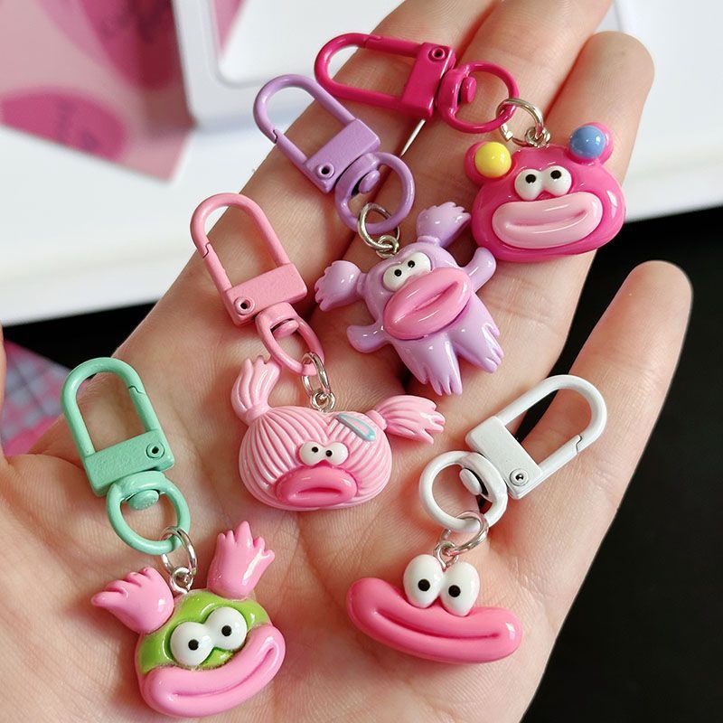 พร้อมส่งขี้เหร่ Meng การ์ตูนมันฝรั่งเด็กชาย Keyfob ปากใหญ่มอนสเตอร์กระเป๋าจี้จี้นักเรียนหญิงรักจี้CO