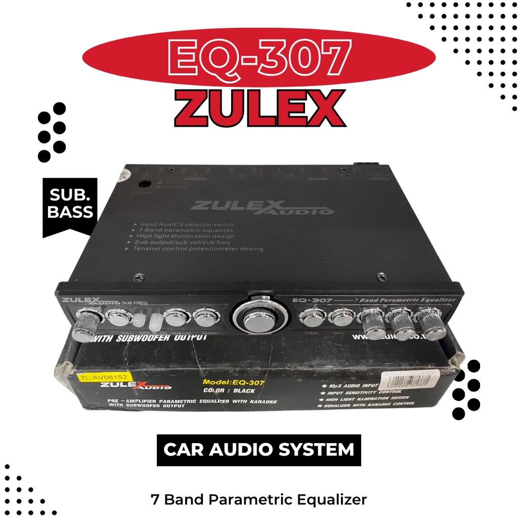 ปรีแอมป์รถยนต์ 7แบนด์ ปรีแอมป์ ZULEX EQ-307 ปรีแอมป์ติดรถยนต์ เครื่องเสียงรถยนต์ ปรีปรับเสียง แยกซับอิสระ