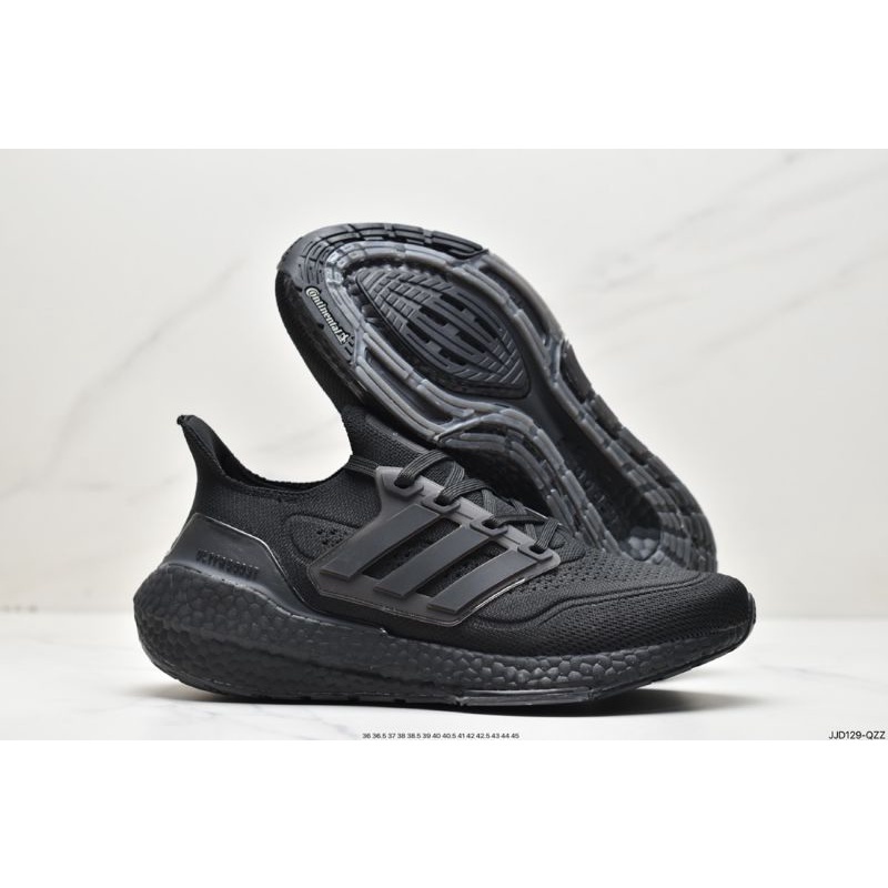 Adidas Ultra Boost 2021 "All Black" UB2021 วิ่งผู้ชายสีดำกีฬาผ้าใบ  พรีเมี่ยม  - 36-45 ยูโร รองเท้า