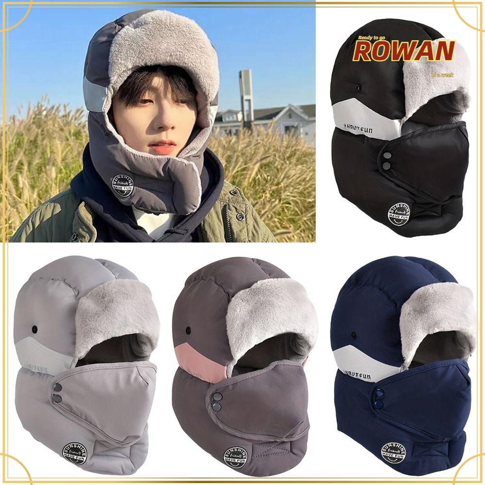 Rowans หมวกคลุมหู กันลม อบอุ่น ผ้ากํามะหยี่ขนนิ่ม ป้องกันหู สไตล์รัสเซีย เหมาะกับหน้าหนาว สําหรับกลางแจ้ง
