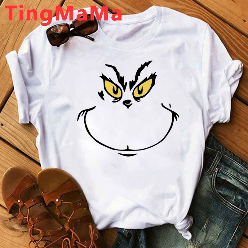 Grinch Christmas Gift t-shirt men aesthetic harajuku kawaii vintage grunge white t shirt tshirt tumb