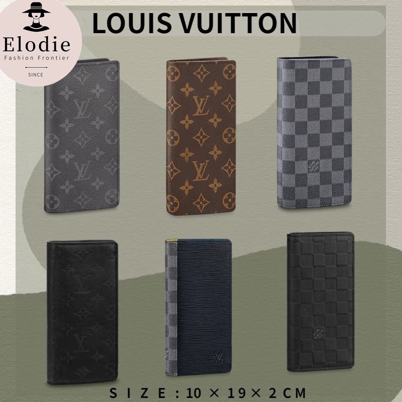 หลุยส์วิตตอง Louis Vuitton Brazza Wallet กระเป๋าสตางค์ใบยาว LV กระเป๋าแนวตั้ง Wallet Men