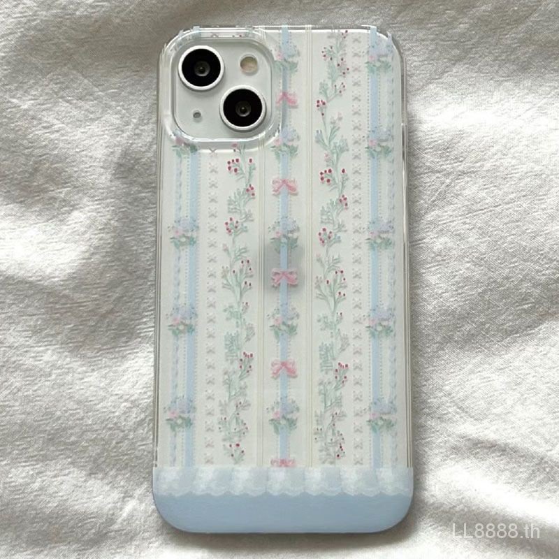 Odjx เคสป้องกันโทรศัพท์มือถือ ลายดอกไม้ กันกระแทก สําหรับ iPhone 15 Literary 12 11promax 13 14pro xr xsmax 7 8plus