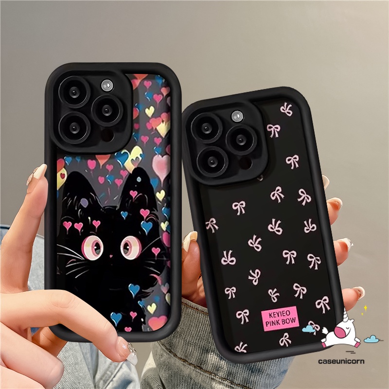 เคสโทรศัพท์มือถือ ลายการ์ตูนแมวน่ารัก ประดับโบว์ สําหรับ Samsung A15 A14 A05S A24 A12 A32 A05 A13 A11 A50 A20 A54 A34 A51 A04s A03s A50s A31 A53 A10s A23 A03 A52 A04E A20s A02s A30s