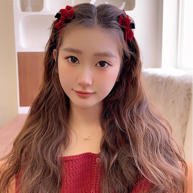 ผ้าโพกศีรษะ ผ้ากํามะหยี่ รัก สีดํา สีแดง กิ๊บ ราคา ถูกที่สุด ดีลบีเคเค แกลเลอรีภาพที่ 3