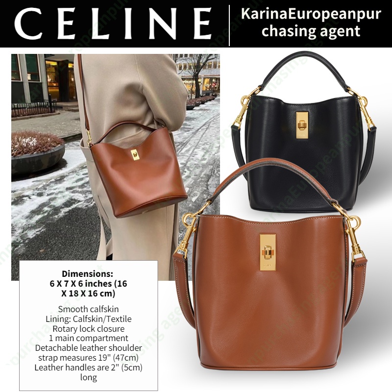 เซลีนCeline TEEN BUCKET 16 Women/Shoulder Bag กระเป๋าถัง/กระเป๋าถือ/กระเป๋า Celine