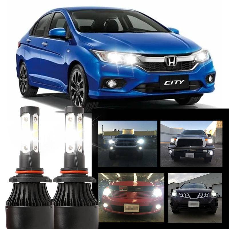2 ชิ้น LED สีขาว 600K X7 4SIDE หลอดไฟ NW ชุดไฟหน้าสําหรับ Honda City 2008-2014 (โคมไฟหัว)
