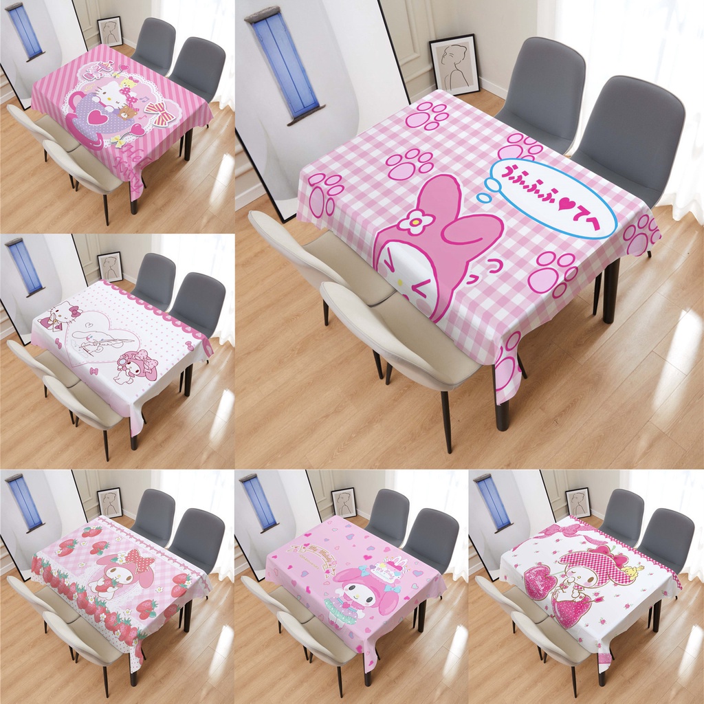 ผ้าปูโต๊ะ ลายการ์ตูน Melody สีชมพู ป้องกันฝุ่น สําหรับตกแต่งหอพักนักเรียน