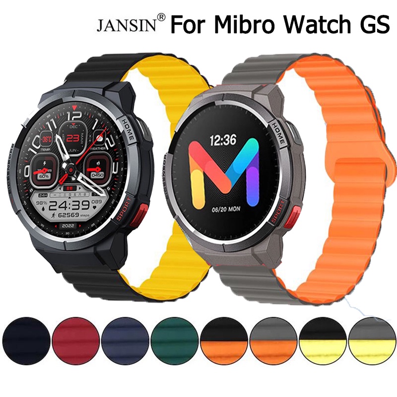 สายนาฬิกาข้อมือซิลิโคน แม่เหล็ก แบบเปลี่ยน สําหรับ Mibro Watch GS Xiaomi Mibro Watch GS