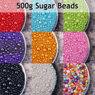 500ก เค้กตกแต่งเม็ดน้ําตาลสีทองสีเงิน