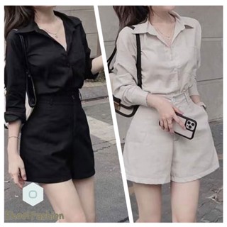 ชุดเซ็ทวัยรุ่น ชุดเซ็ทผู้หญิง สไตล์เกาหลีเรียบง่าย เเละกางเก…