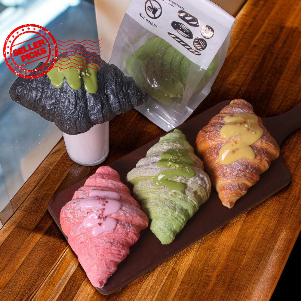 ของเล่นครัวซองต์จําลอง ลูกบอลขนมปัง ช่วยบรรเทาความเครียด O8P1