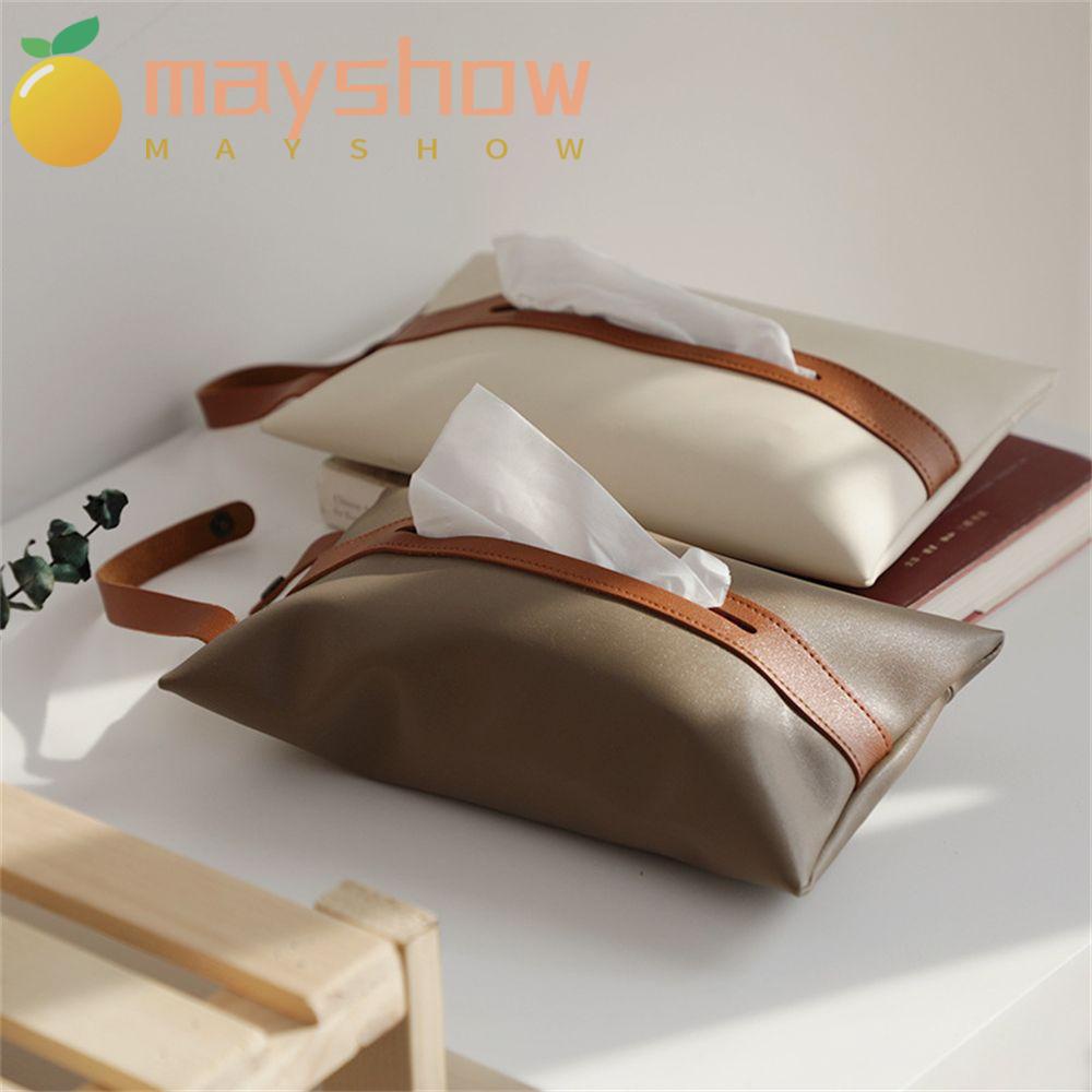 Mayshow กล่องทิชชู่ในรถยนต์ หนัง Pu มีซิป สําหรับแขวนเบาะหลังรถยนต์ กระเป๋าทิชชู่ในห้องน้ํา