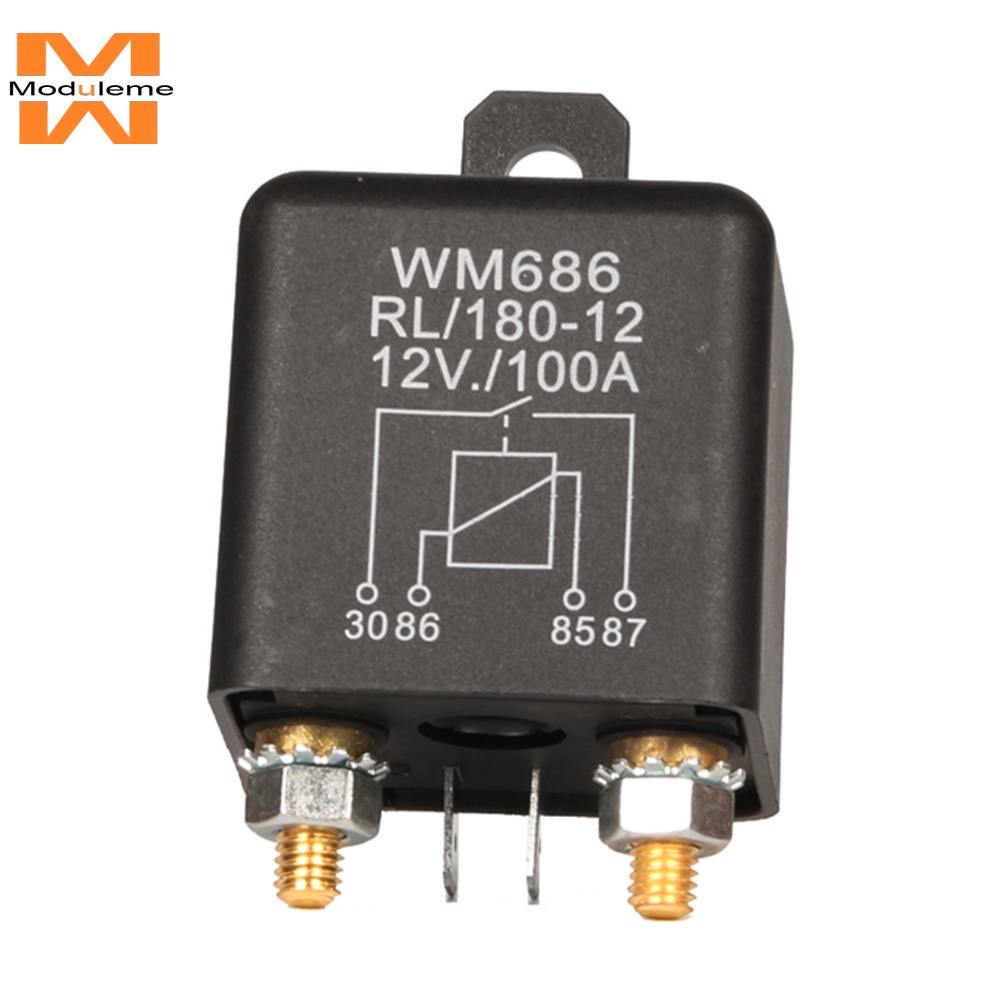 รีเลย์สตาร์ทเตอร์รถยนต์ 12V 100A 4 Pin WM686 แบบเปิด ปิด สําหรับควบคุมแบตเตอรี่