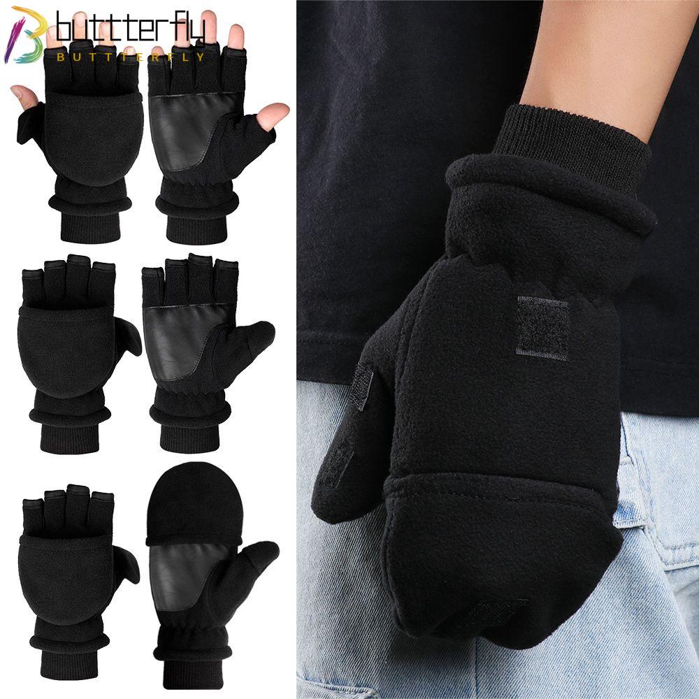 Buttterfly ถุงมือกีฬา แบบหนา ไร้นิ้ว สําหรับขับขี่ ขี่จักรยาน ฤดูหนาว