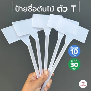 [ 10 ชิ้น ] ป้ายชื่อต้นไม้ T #30ซม. #50ซม. ป้ายชื่อพลาสติก ป้ายแท็ก แท็กติดต้นไม้ ป้ายชื่อตัวที