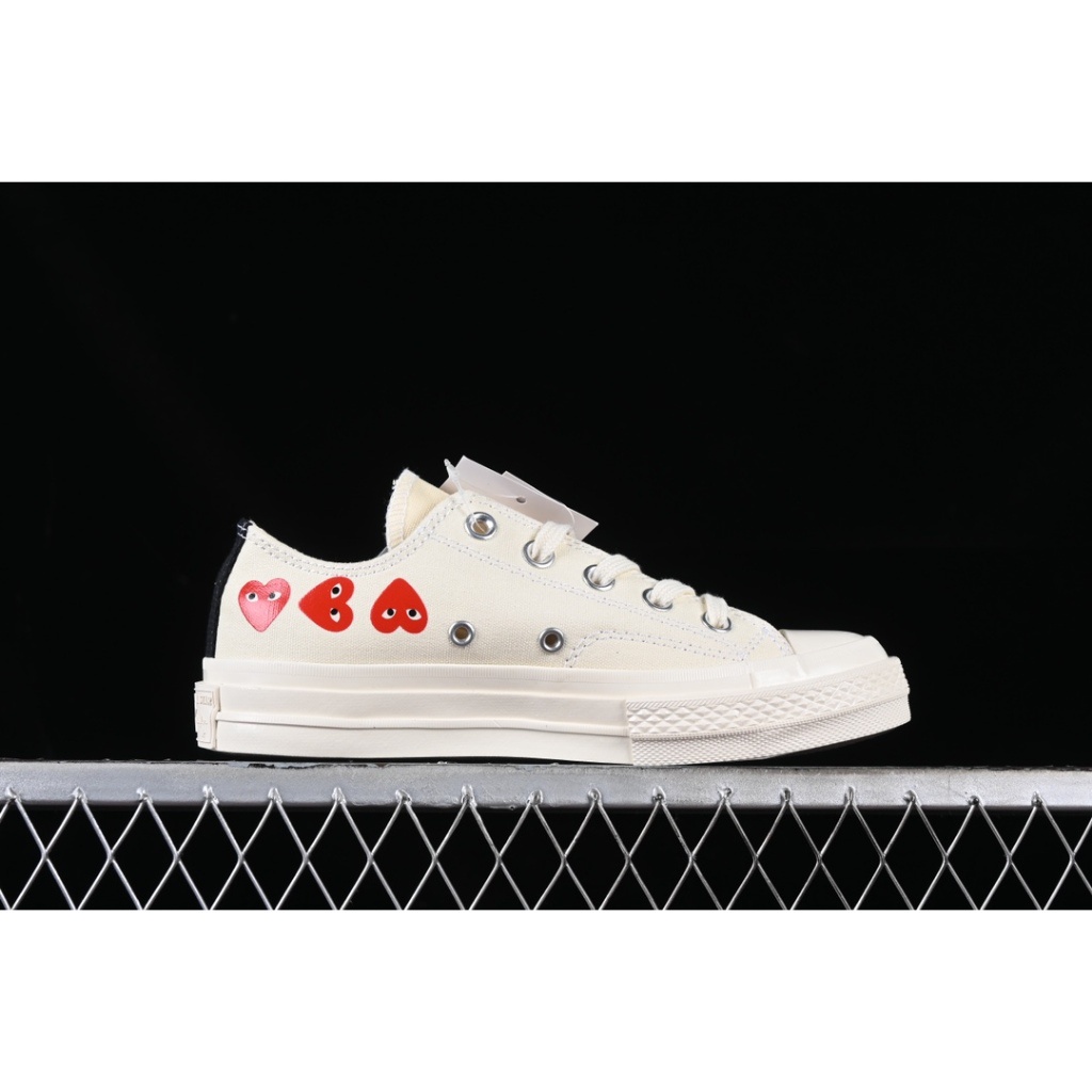 Converse Chuck Taylor All Star 70 Low Cut Ox Comme Des Garcons CDG PLAY Multi-Heart สีขาว 162975C ร