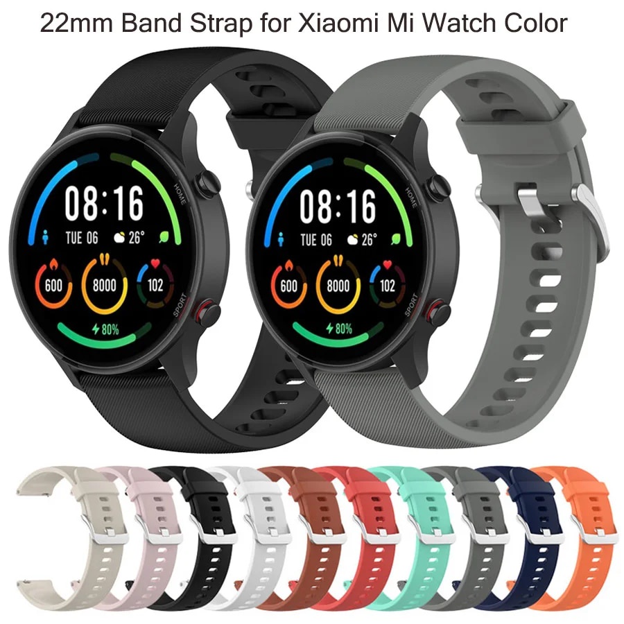 สายนาฬิกาข้อมือซิลิโคน 22 มม. สําหรับ Xiaomi MI Watch S1 Active Global Version MI Watch Color Sport Color2
