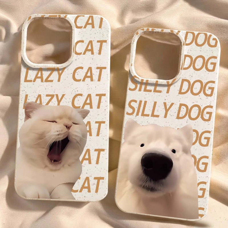 เคสโทรศัพท์มือถือ TPU นิ่ม กันฝุ่น ป้องกันเลนส์ ลายการ์ตูนแมว Yawning สําหรับ iPhone 15 14 13 12 11 