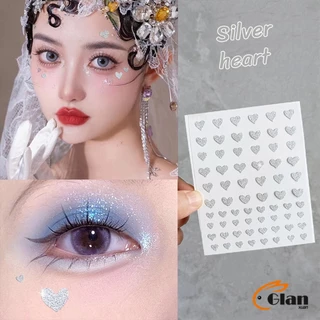 Glanxuan สติ๊กเกอร์แต่งหน้า แต่งหน้าบนเวที ผีเสื้อ, ดวงดาว, ดวงจันทร์, หัวใจ DIY Make up sticker