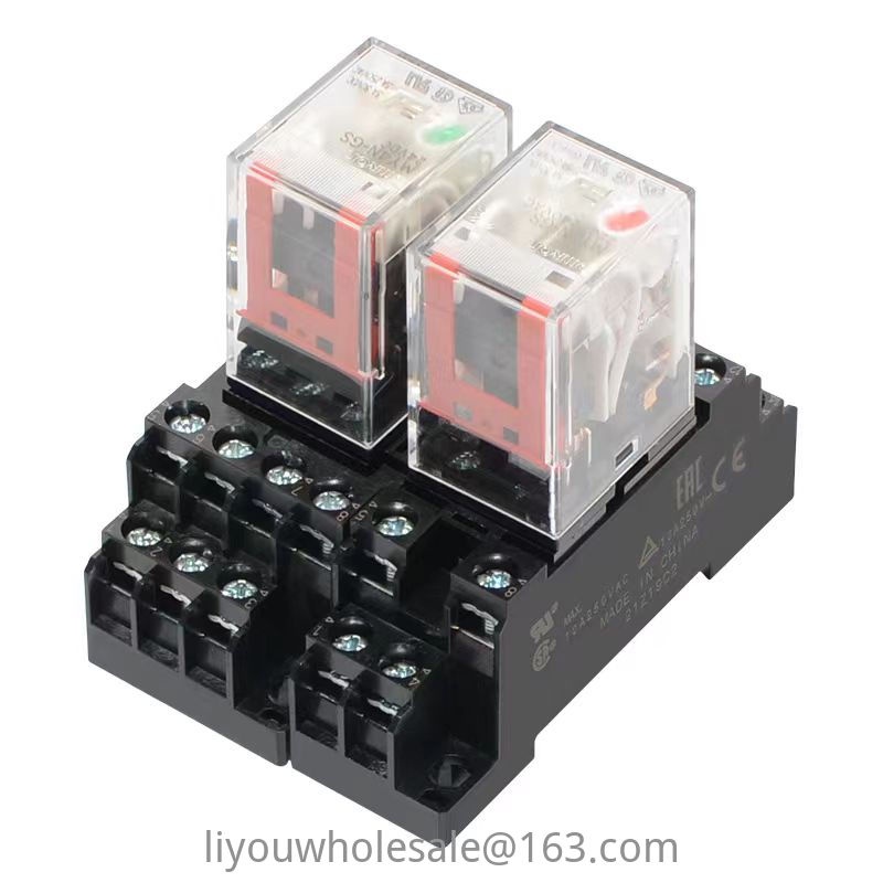 Omron/Omron รีเลย์ระดับกลาง MY2N-J MY4N-GS LY2N LY3/4N DC24V AC220V แม่เหล็กไฟฟ้า (พร้อมฐาน)