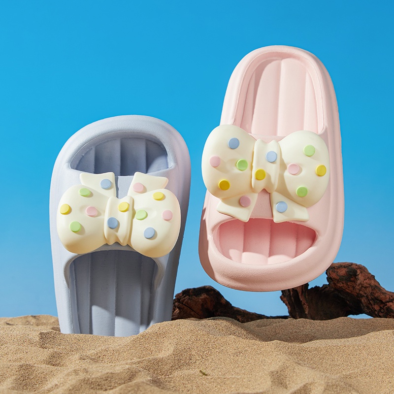 Cheerful Mario 17-25ซม Slipper เด็กผู้หญิง หลายสี รองเท้าแตะติดโบว์เด็กผู้หญิง ประดับโบว์ สไตล์เจ้าหญิง แตะเด็กผู้หญิง