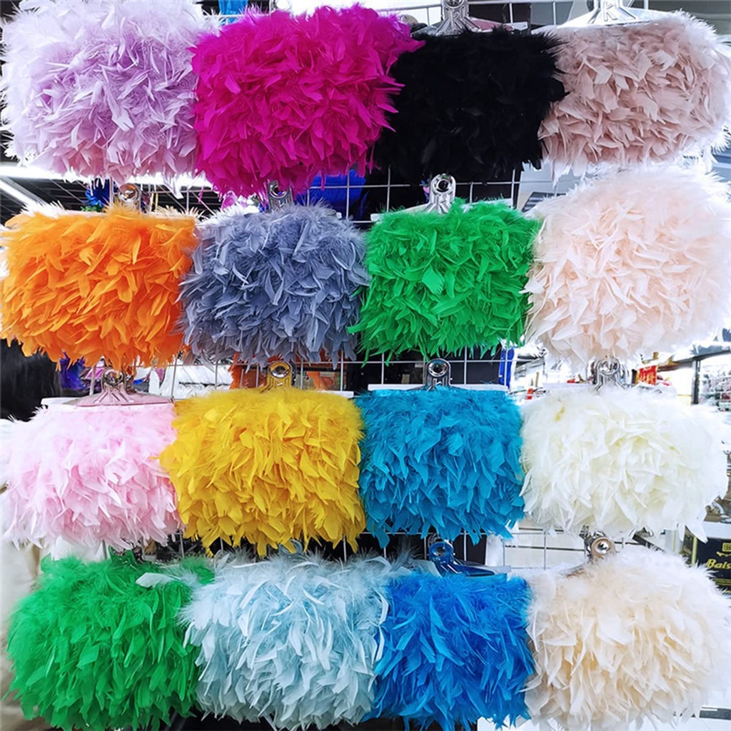ขนนกตุรกี Marabou 1 หลา อุปกรณ์เสริม สําหรับตกแต่งเสื้อผ้า ชุดแต่งงาน งานฝีมือ DIY