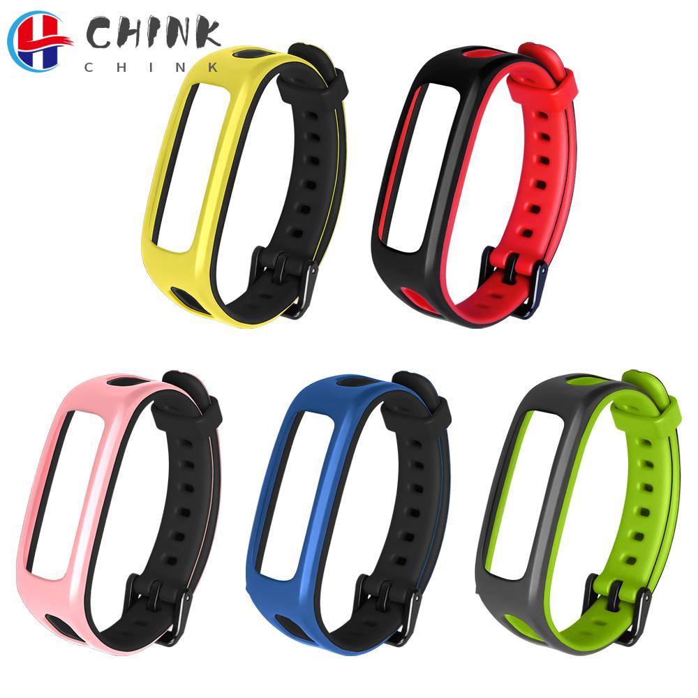 Chink สายนาฬิกาข้อมือซิลิโคน แบบนิ่ม สีสันสดใส สําหรับ Huawei Band 4e 3e Honor Band 4 Running