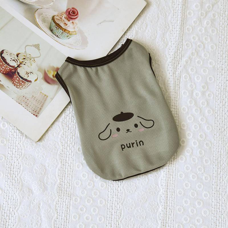 เสื้อยืด ผ้าตาข่าย แบบนิ่ม พิมพ์ลายการ์ตูนน่ารัก ระบายอากาศได้ดี สําหรับสัตว์เลี้ยง สุนัข แมว - รูปที่ 6