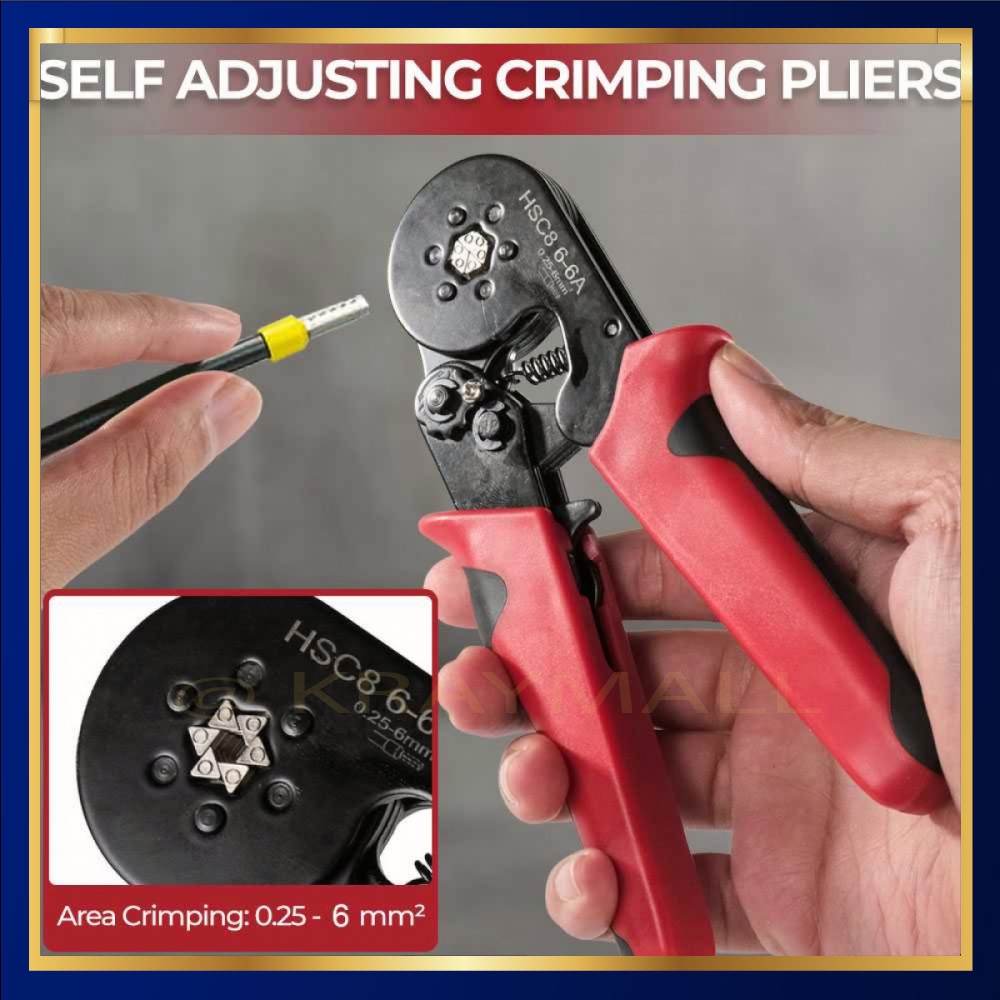 Wire Ferrule Crimp Tool Self ปรับ Crimping คีม - HSC8 6-6A