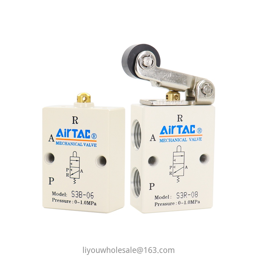 Airtac วาล์วกลไก ควบคุมสามทาง S3B S3R S3L S3V-M5 06 08