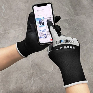 Banana1 ช่างไฟฟ้าถุงมือฉนวน,Ultrathin orted แรงดันไฟฟ้า 400V/500V หน้าจอสัมผัสถุงมือฉนวนกันความร้อน,เครื่องมือน้ํามันหลักฐานไนไตรล์ Antistatic ป้องกัน Mittens ไฟฟ้า