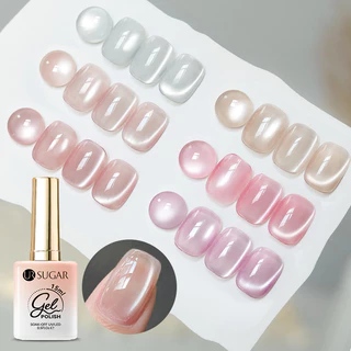 【Local】UR SUGAR Nude Glass Bead Cat Magnetic Gel Polish Flash White Spar Nail Gel Polish Magnetic Galactic Effect 15ml