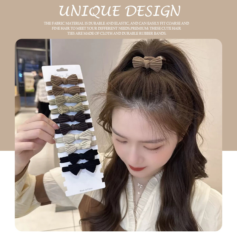 Rubuyou ยางรัดผม โบว์ สไตล์เกาหลี แฟรี่ เชือกผมสาวหวานอุปกรณ์เสริมผม หางม้า ห่วงผมของ ความยืดหยุ่นสูง-ส่งเร็ว🚚