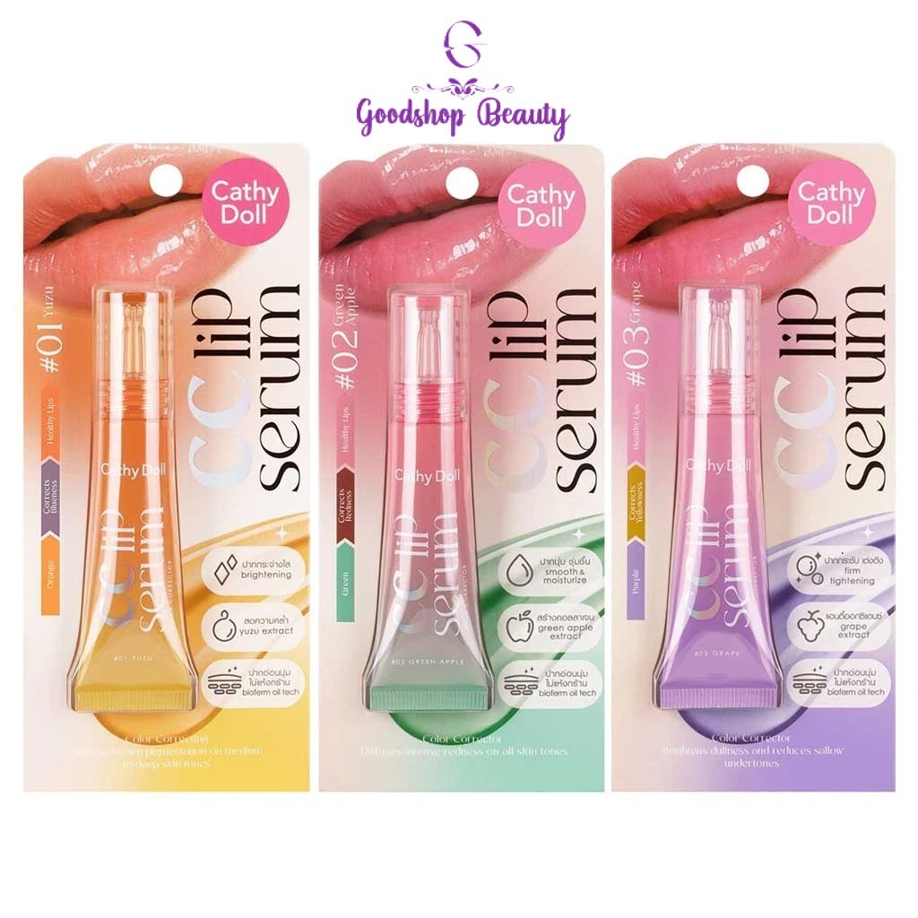(Sale) Cathy Doll CC Lip Serum Color Corrector 10g, ซีซีลิปเซรั่มคัลเลอร์คอร์เรคเตอร์ ลิปซีซีแก้ปากคล้ำ