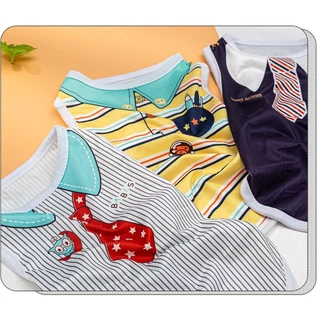 🇹🇭พร้อมส่ง🇹🇭 👔👕 เสื้อแขนกุดสกีนลายแฟชั่นสุดน่ารัก ผ้ายืด for สัตว์เลี้ยง สุนัข หมา แมว