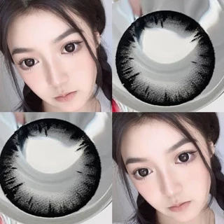 คอนแทคเลนส์ บิ๊กอาย ลายเกร็ดหิมะ เกร็ดน้ำแข็ง รุ่น Shimmer/Icy-x สีดำ/Black มีค่าสายตา (0.00)-(-10.00)
