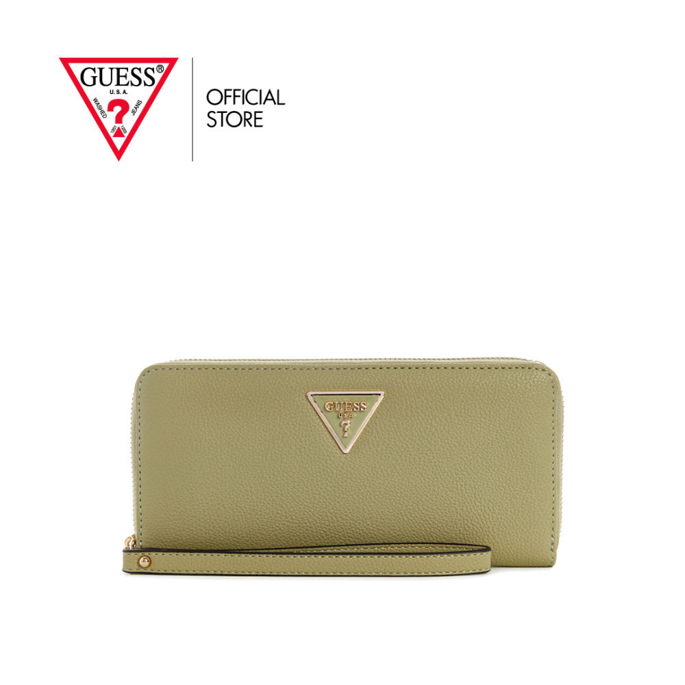 GUESS กระเป๋าสตางค์ผู้หญิง รุ่น BG8500146 LAUREL SLG LARGE ZIP AROUND สีเขียว