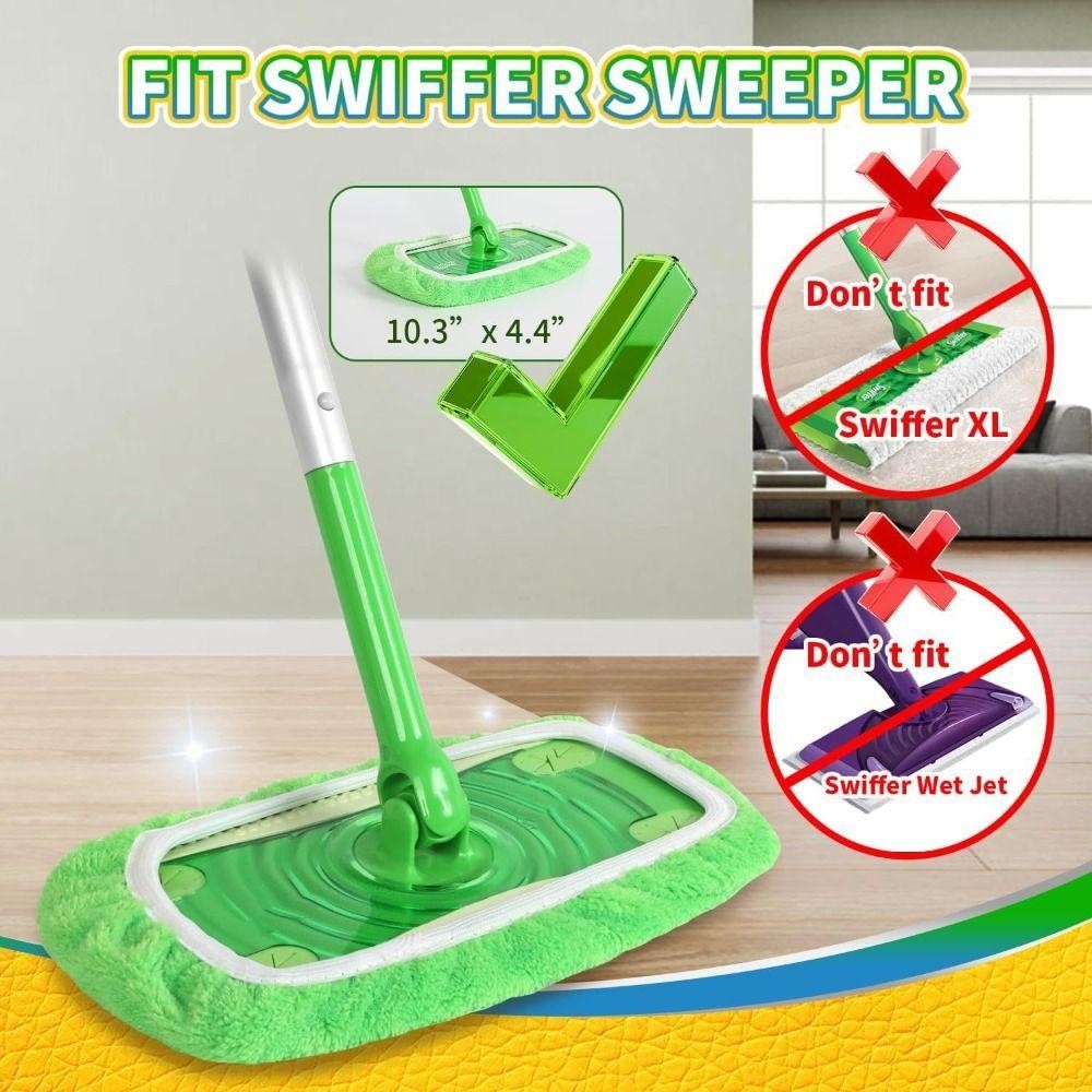 TYLER 6 ชิ้นผ้าไมโครไฟเบอร์ Mop,ไม่มีการส่องReusable Swifferเปลี่ยนผ้าม็อบ,ทําความสะอาดง่ายนุ่มดูดซับหนา Mopเปลี่ยนผ้าSwiffer Sweeper - รูปที่ 5