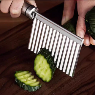 UTENSILS มีดหั่นผักผลไม้เครื่องสไลด์แผ่นมันสำปะหลังสแตนเลส,มีดเครื่องหั่นหยักสำหรับหั่นเครื่องตัดมันฝรั่งเครื่องมือทำเฟร