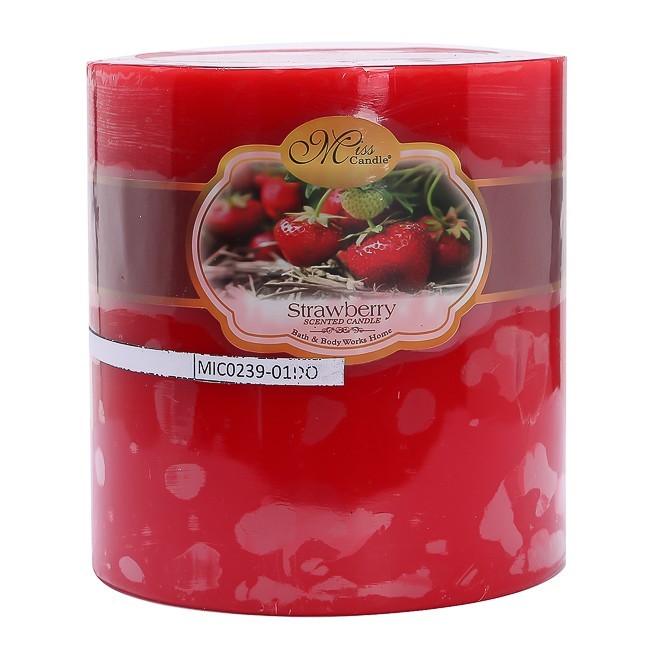 เทียนหอมทรงกลม D10H10 Miss Candle EDC0603 10 x 10 ซม. (กลิ่นสีแดง สตรอเบอร์รี่)