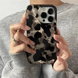 Retro Amber Texture เลเซอร์เคสโทรศัพท์สําหรับ iPhone 16 17 15 14 13 12 11 Pro Max 16E กันกระแทกปกอ่อน
