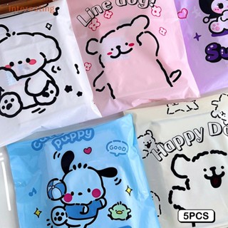 SANRIO [Interesting] Kawaii Kuromi ถุงซิปล็อคพลาสติก สําหรับใส่อาหาร สร้อยคอ 5 ชิ้น